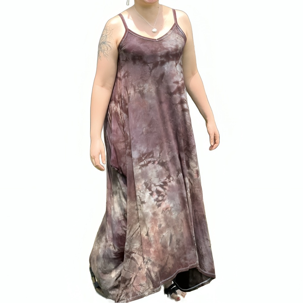 Tie Dye Gray and Black Maxi Dress - Picture 2 of 13